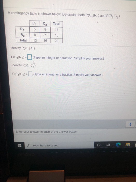 Solved A Contingency Table Is Shown Below. Determine Both | Chegg.com