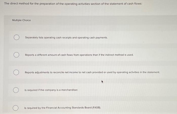 Solved The direct method for the preparation of the | Chegg.com