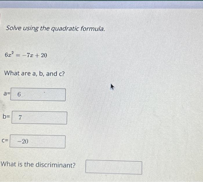 using the quadratic formula solve 4x 2 16x 7 0