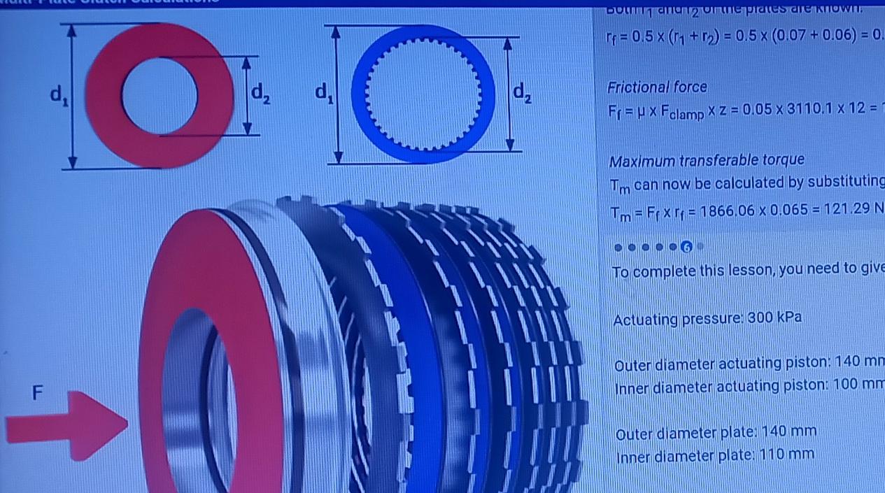 Solved multi plate clutch calculations i need to calculate