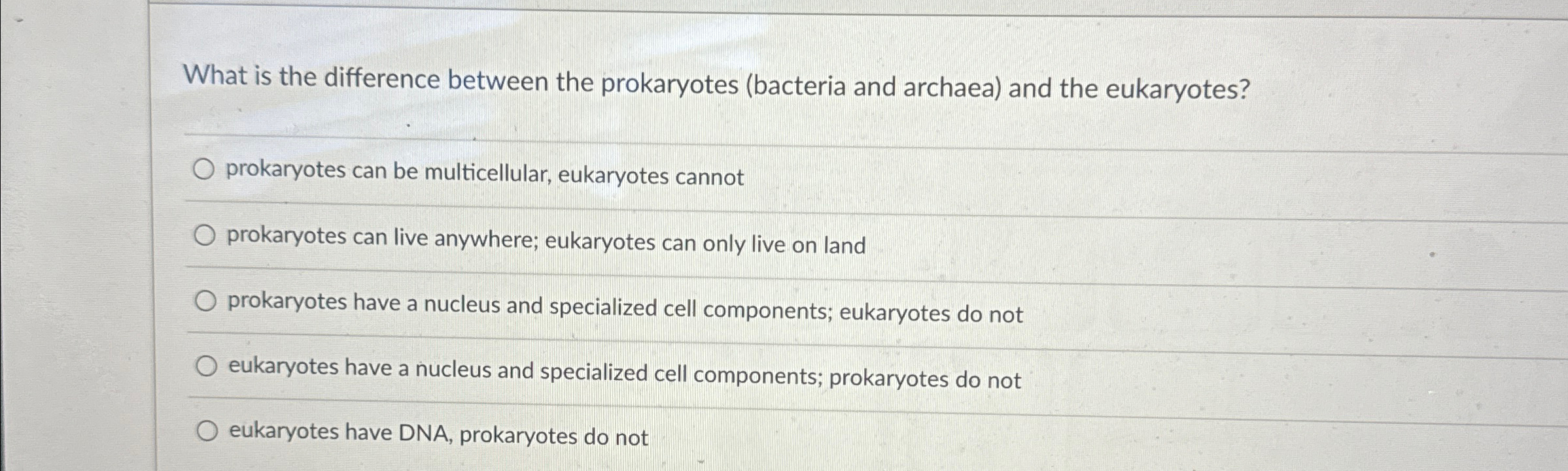Solved What is the difference between the prokaryotes | Chegg.com