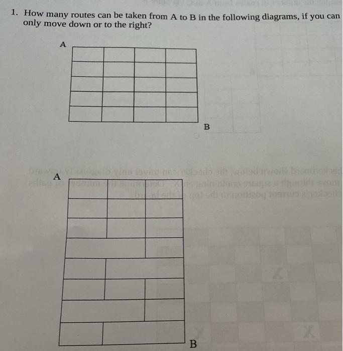 Solved 1. How Many Routes Can Be Taken From A To B In The 