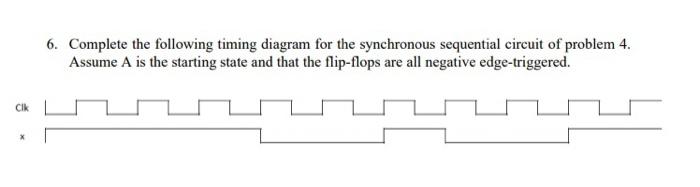 Solved 6. Complete the following timing diagram for the | Chegg.com