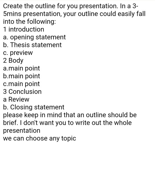 opening statement format