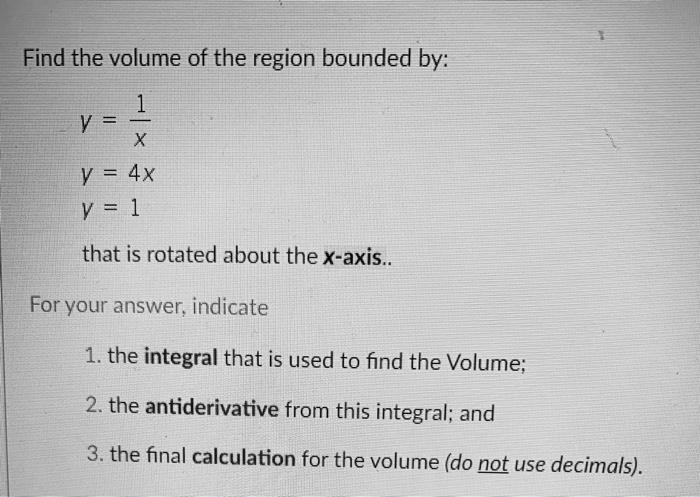 Solved SHELL METHOD ‼️ HORIZONTAL AXIS find the volume of | Chegg.com