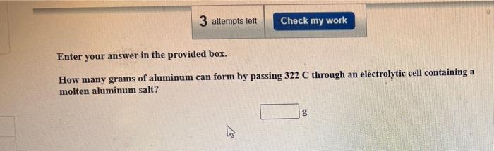 Solved 3 attempts left Check my work Enter your answer in | Chegg.com