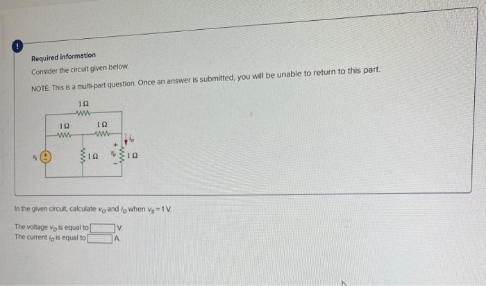 Solved O Required information Consider the circuit given | Chegg.com