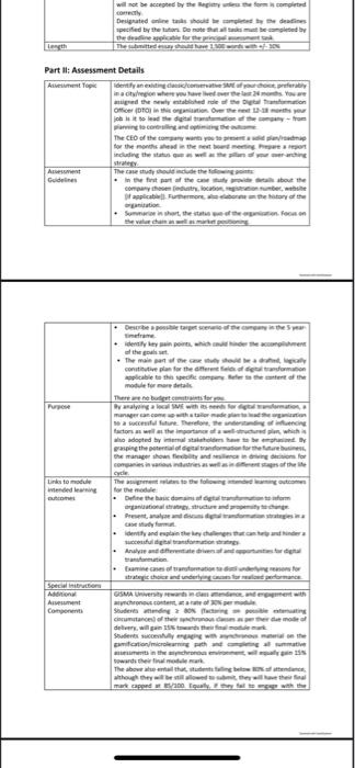 Part 11; Assessment Details. | Chegg.com