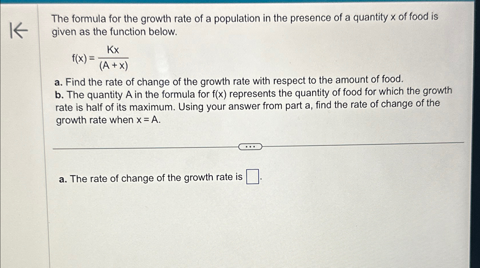 Solved The formula for the growth rate of a population in | Chegg.com
