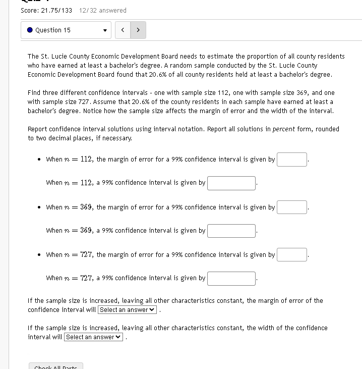 Solved Question 15The St. ﻿Lucie County Economic Development | Chegg.com