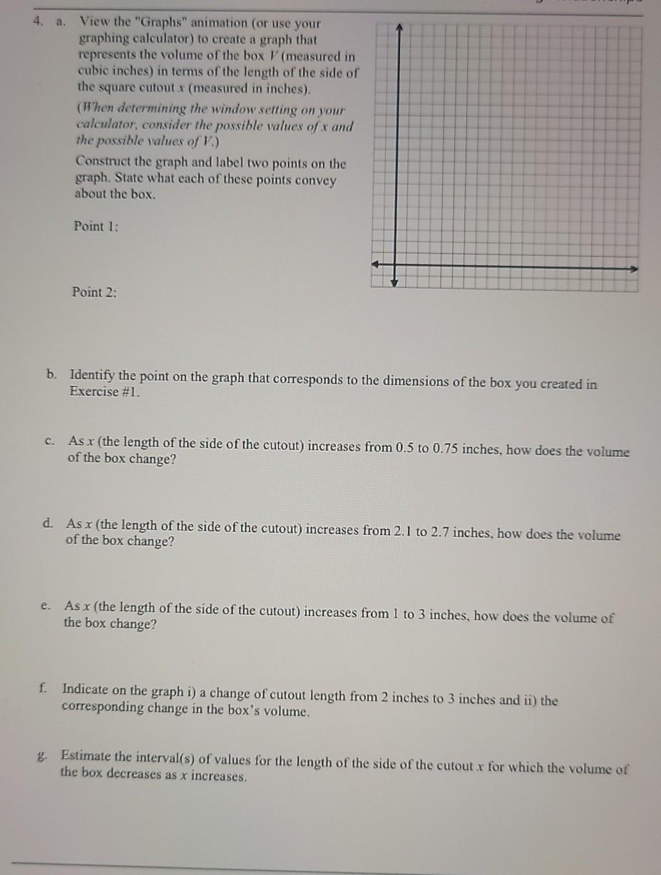 Solved The Box Problem and Modeling Relationships *1. | Chegg.com