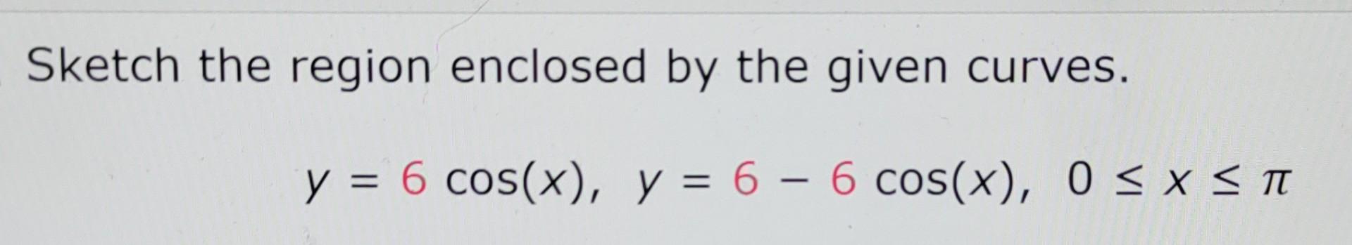 Solved Sketch The Region Enclosed By The Given Curves. Y = 6 