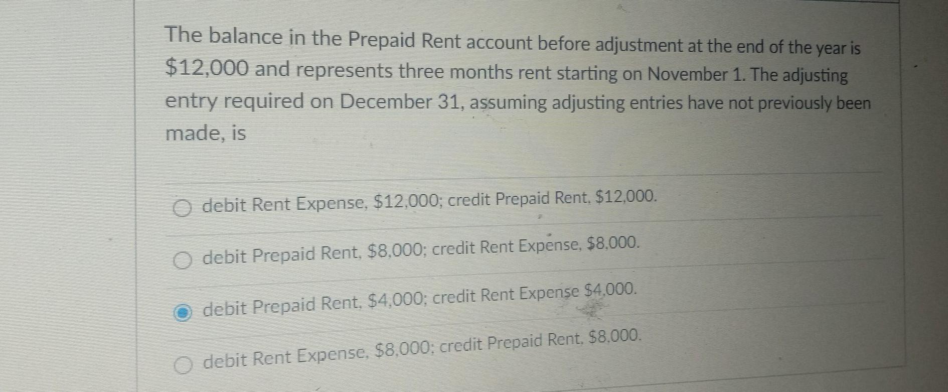 Solved The Balance In The Prepaid Rent Account Before | Chegg.com