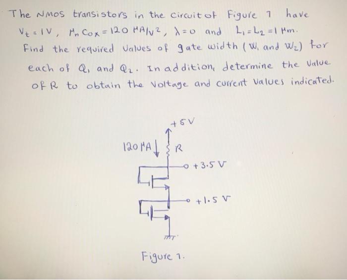 Solved The NMos transistors in the circuit of Figure 1 have | Chegg.com