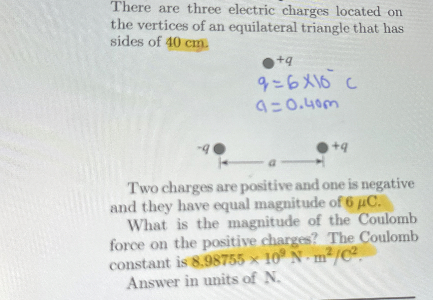 Solved There are three electric charges located on the | Chegg.com