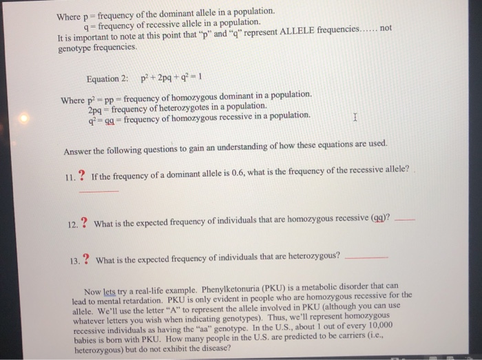 Solved PART 4EVOLUTION OF POPULATIONS HardyWeinberg