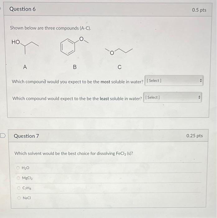 Solved Shown Below Are Three Compounds A C A B C Which Chegg Com