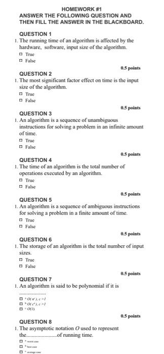 answer the following questions homework