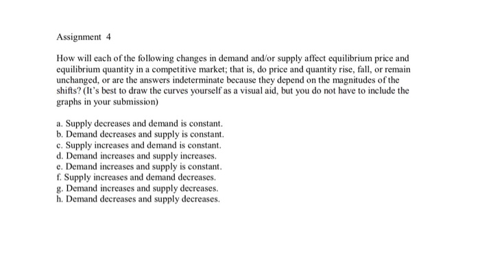 Solved Assignment 4 How will each of the following changes | Chegg.com
