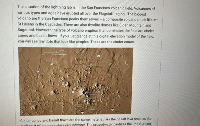 Solved Cinder cones and basalt flows are the same material. | Chegg.com