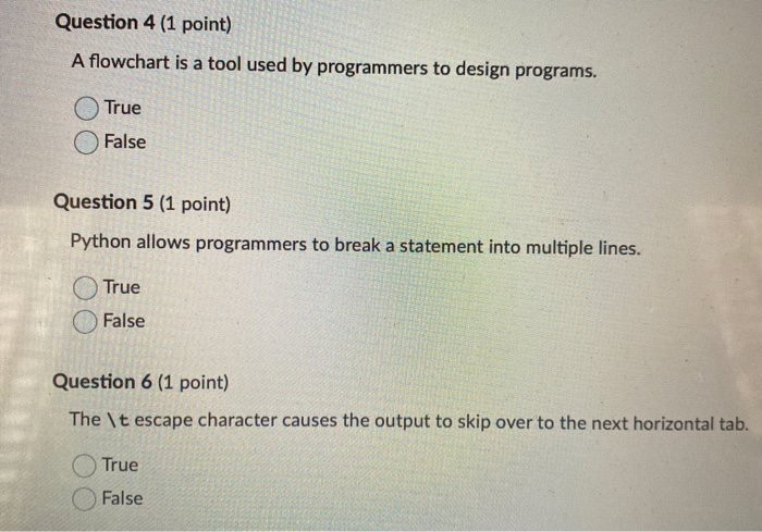 Question 4 1 Point A Flowchart Is A Tool Used Chegg 