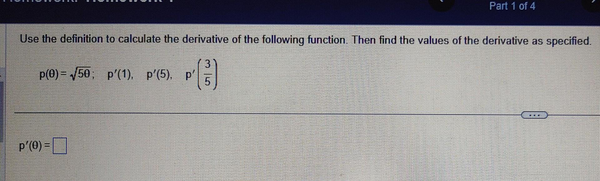 Solved Use The Definition To Calculate The Derivative Of The | Chegg.com