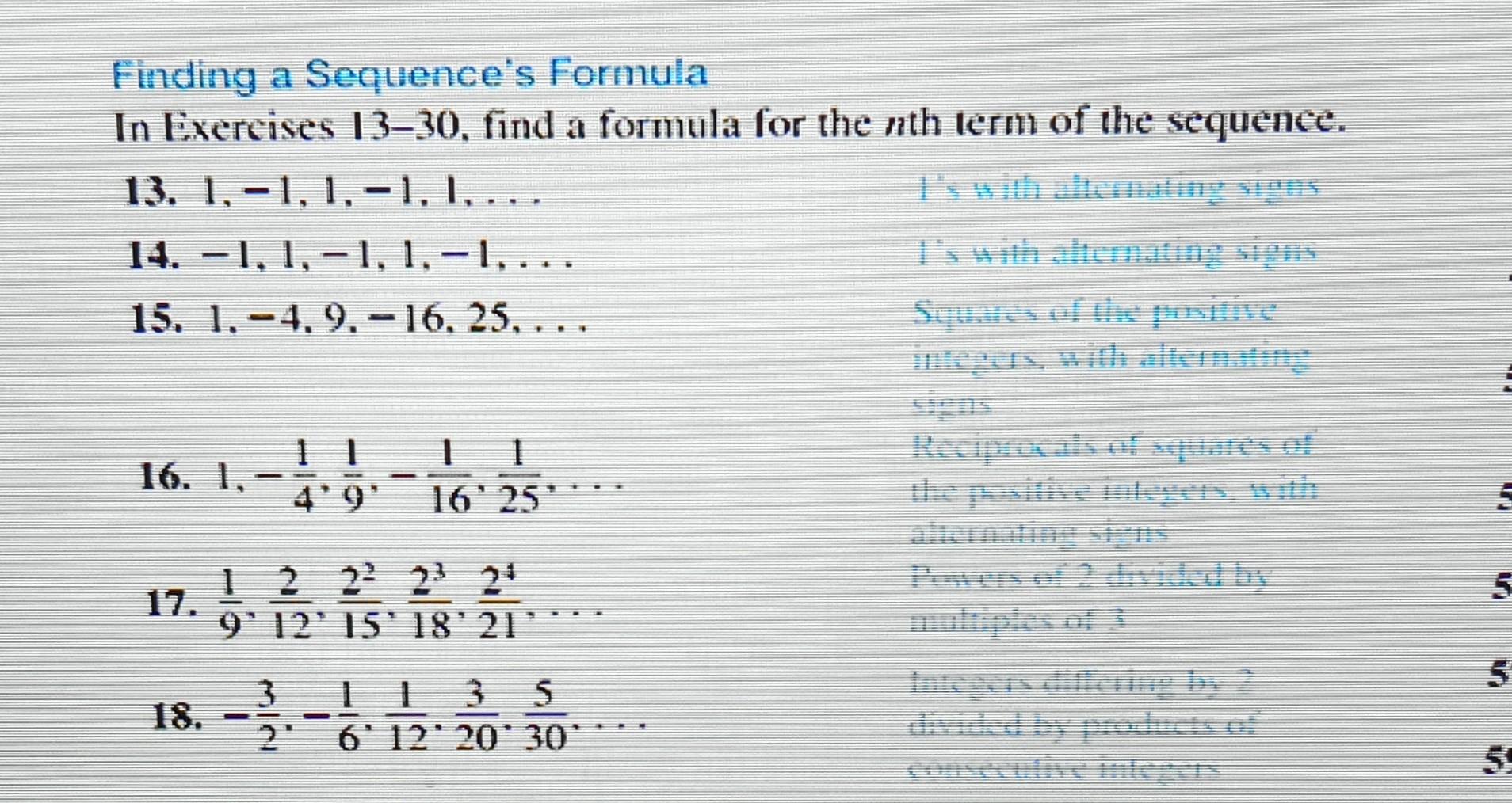 Solved Finding a Sequence's Formula In Exercises 13-30, find | Chegg.com