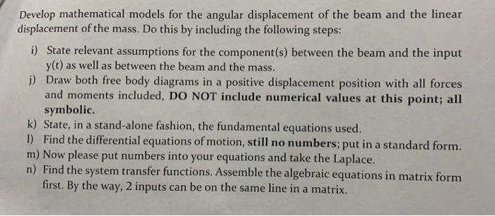 Solved 1. The model in the system shown consists of a beam | Chegg.com