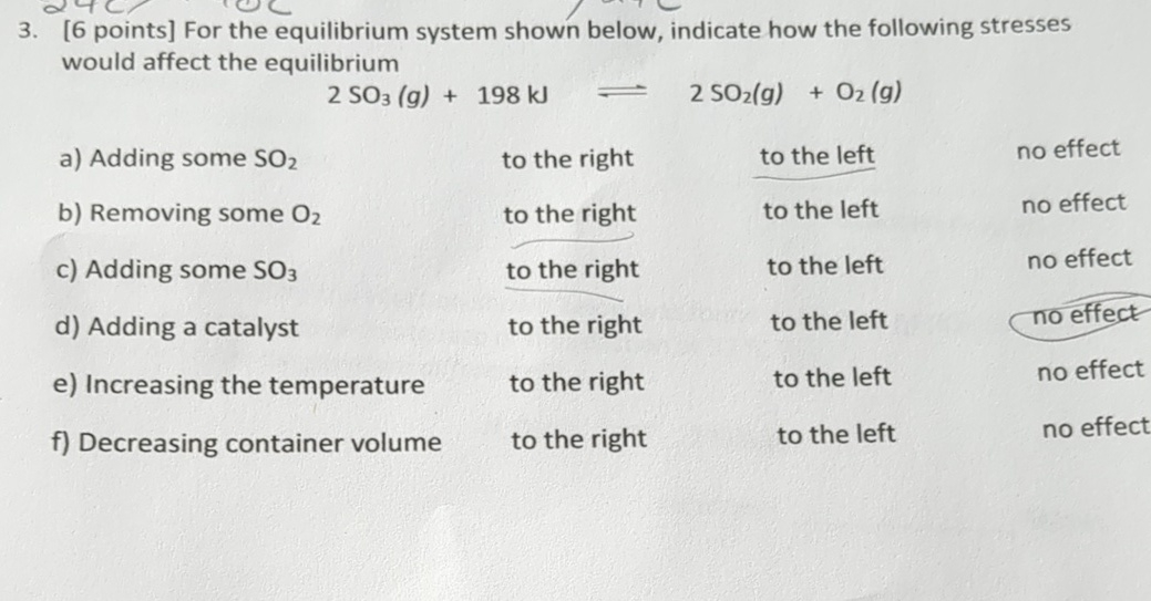 Solved [6 ﻿points] ﻿For the equilibrium system shown below, | Chegg.com