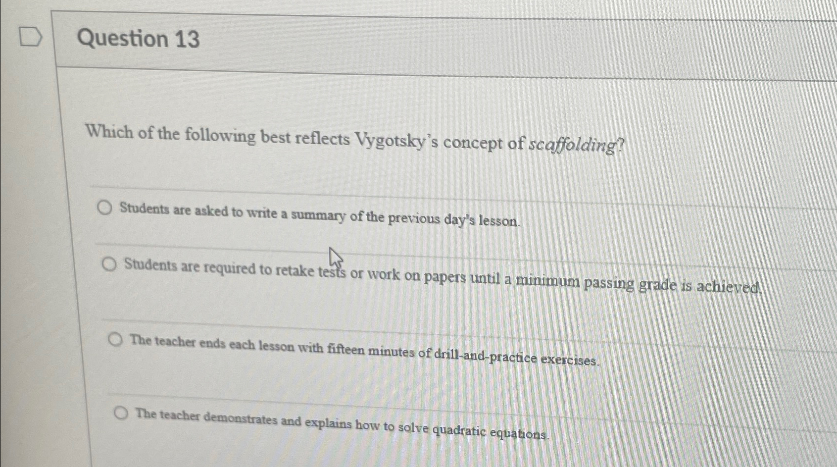 Solved Question 13Which of the following best reflects | Chegg.com