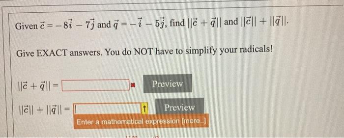 Solved Given C 81 7 And Q 1 5j Find E O Chegg Com