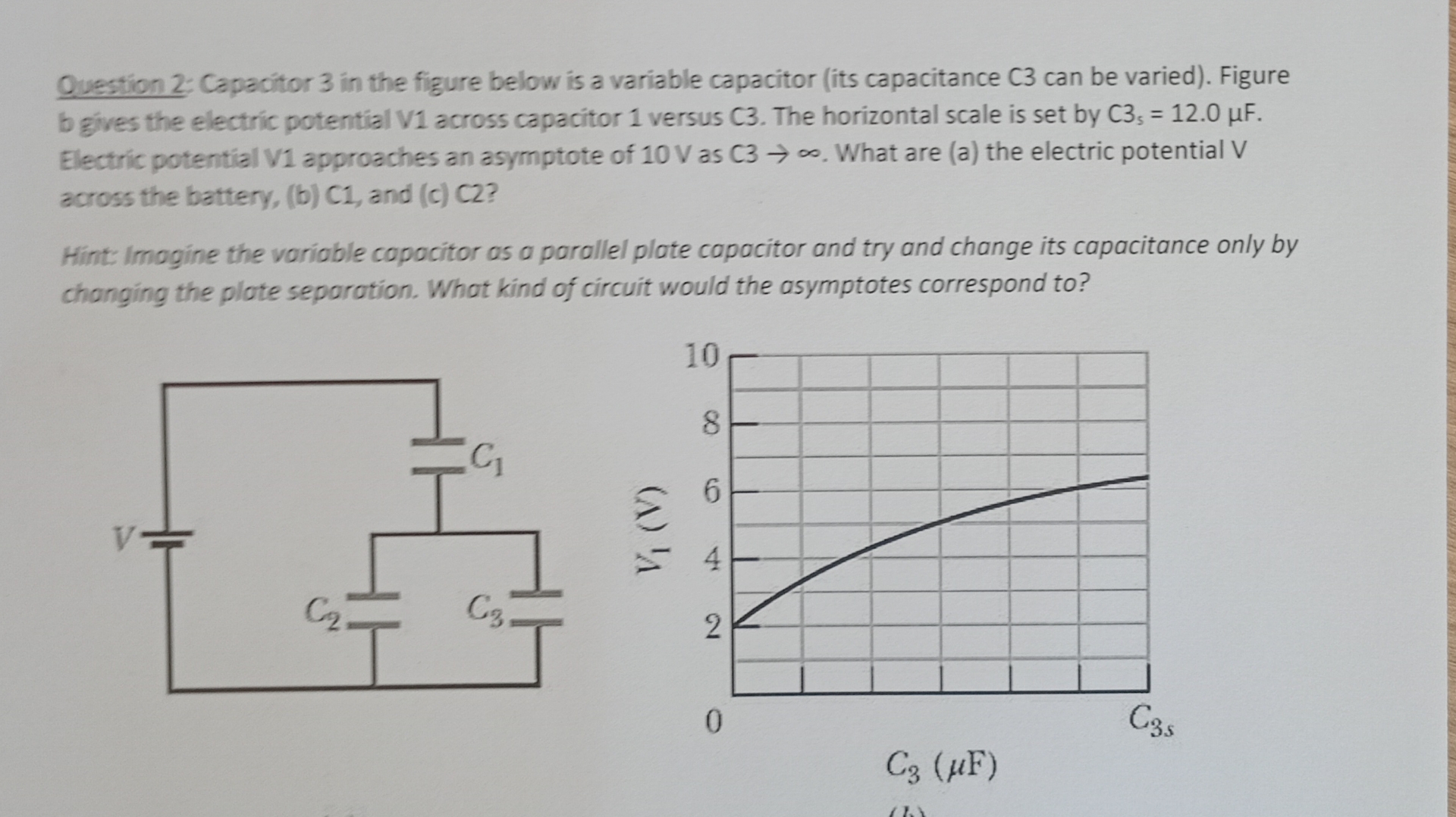 Solved Question 2: Capacitor 3 ﻿in the figure below is a | Chegg.com