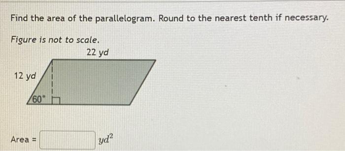 Solved Find the area of the parallelogram. Round to the | Chegg.com