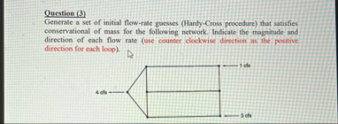 Solved Question (3)Generate a set of initial flow-rate | Chegg.com
