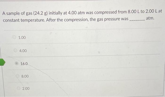 Solved A Sample Of An Ideal Gas 3 00 L In A Closed Chegg