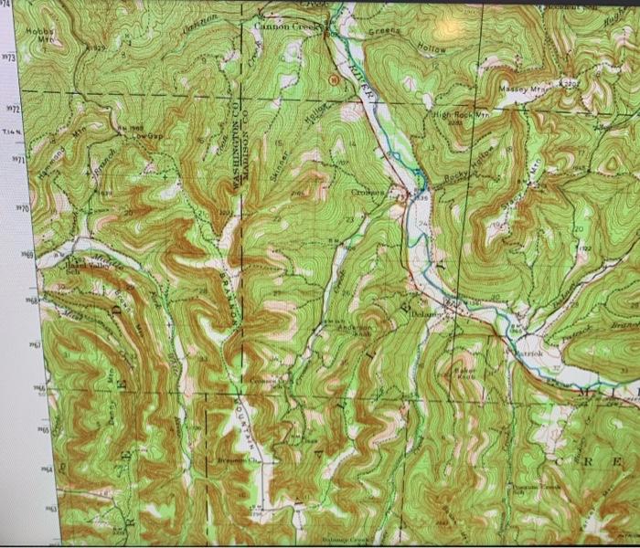 Solved Below is a picture of the Topgraphic map from my | Chegg.com