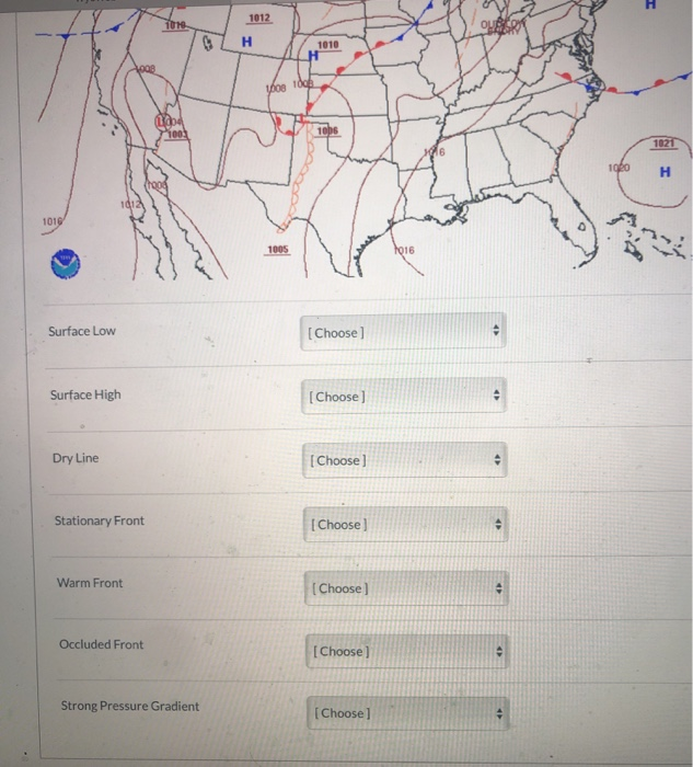 Solved Match the following surface map features to their | Chegg.com