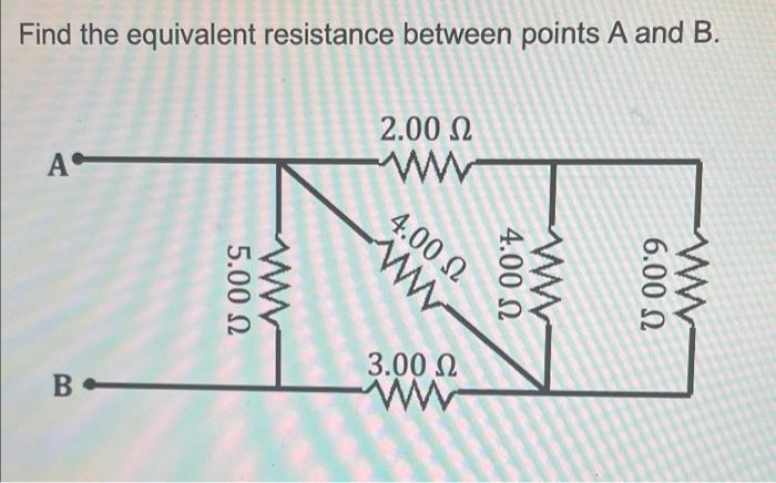 Solved Find the equivalent resistance between points A and | Chegg.com