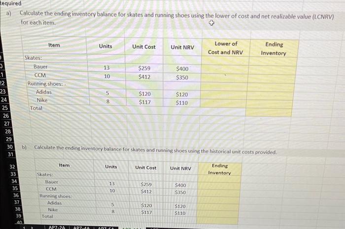 Solved Calculate the ending inventory balance for skates and | Chegg.com