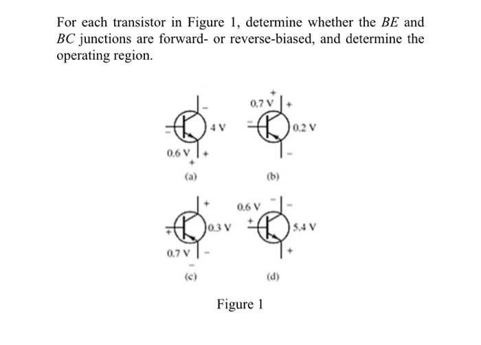 Solved For each transistor in Figure 1, determine whether
