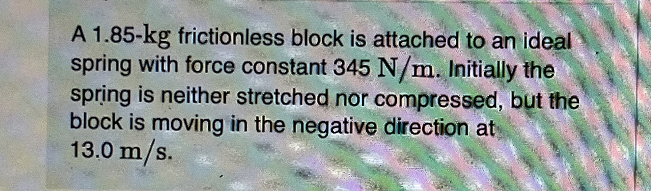 Solved A 1.85-kg ﻿frictionless block is attached to an ideal | Chegg.com