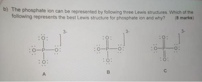 Solved The phosphate ion can be represented by following | Chegg.com