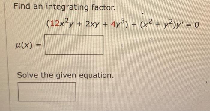 Solved Find The Value Of B For Which The Given Equation Is | Chegg.com