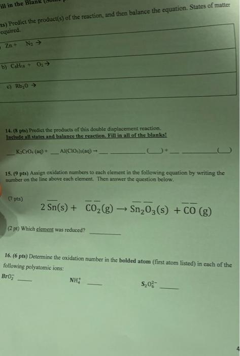 Solved 15) Predict The Product(s) Of The Reaction, And Then | Chegg.com