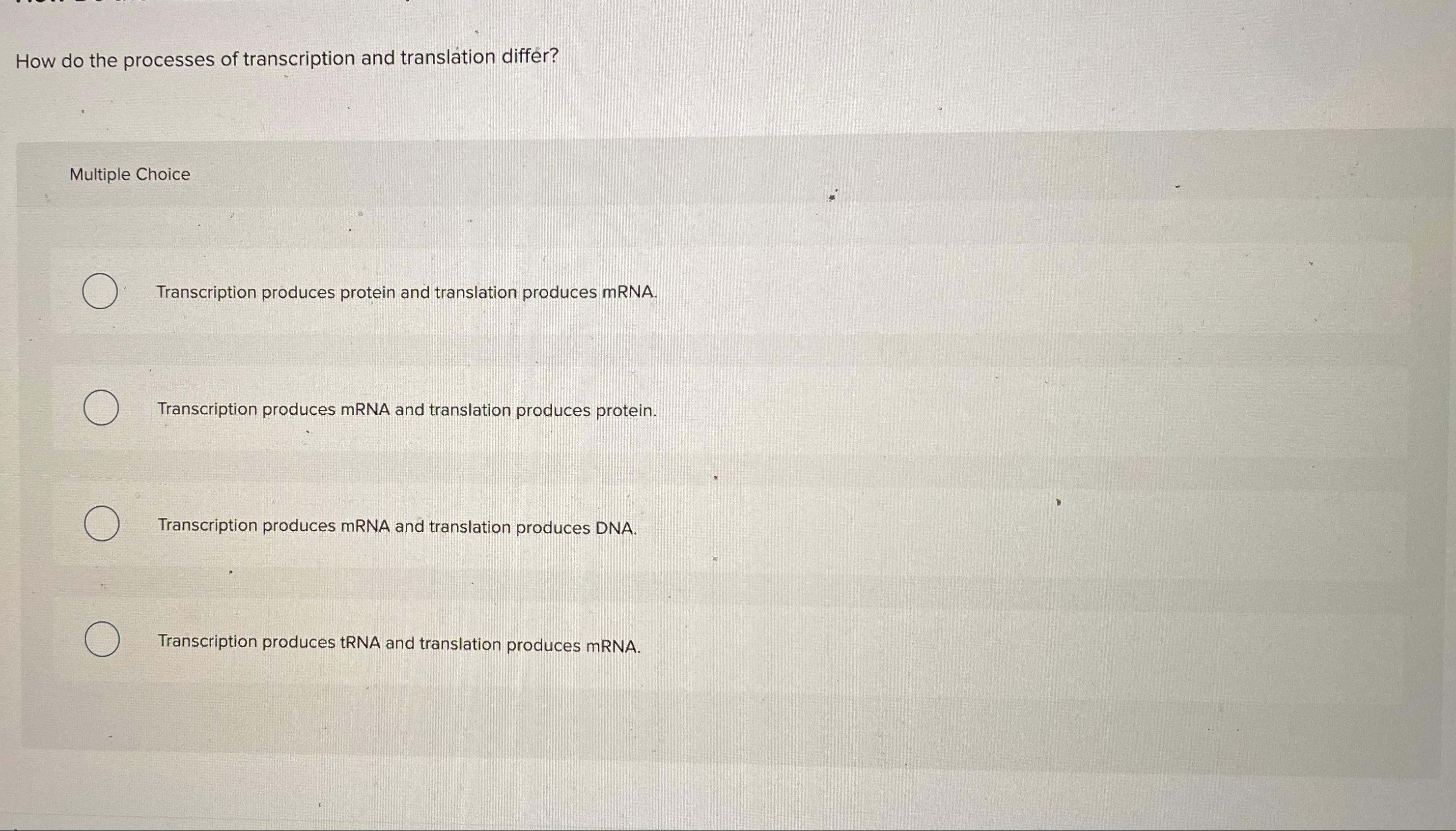 Solved How do the processes of transcription and translation | Chegg.com