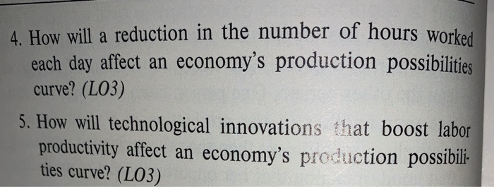Solved 4. How will a reduction in the number of hours worked | Chegg.com