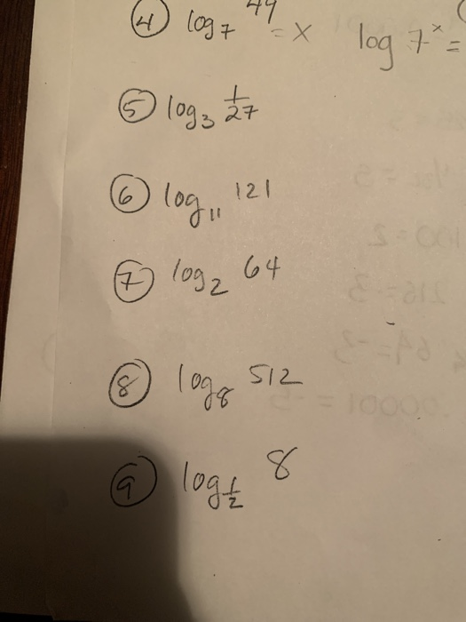 Solved 4 log+ x X log to o loga at ② log, 121 log2 64 @ loge | Chegg.com