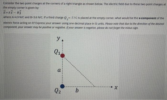 Solved Consider the two point charges at the corners of a | Chegg.com