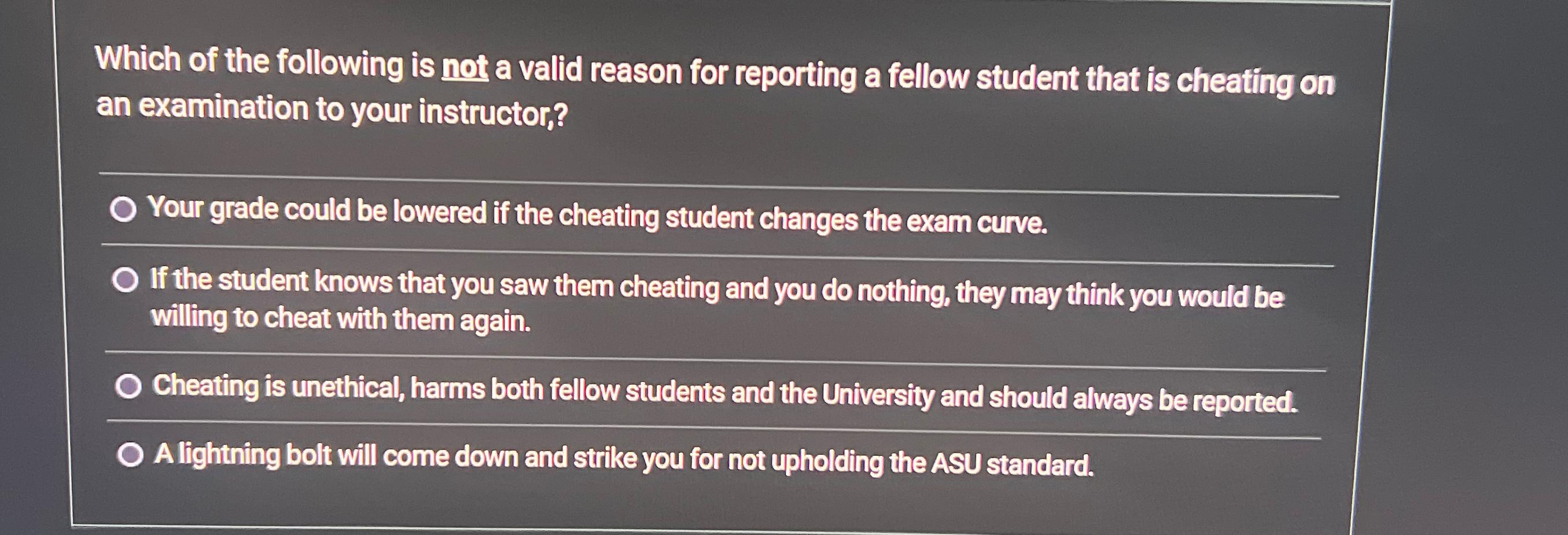 Solved Which of the following is not a valid reason for | Chegg.com