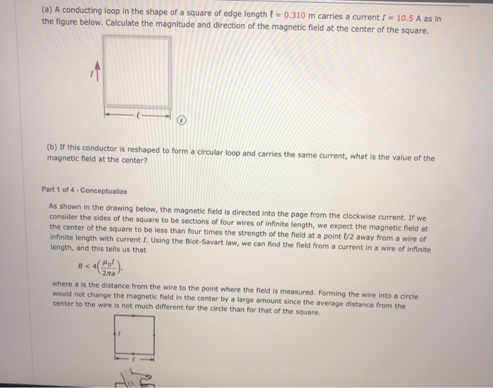 Solved (a) A conducting loop in the shape of a square of | Chegg.com